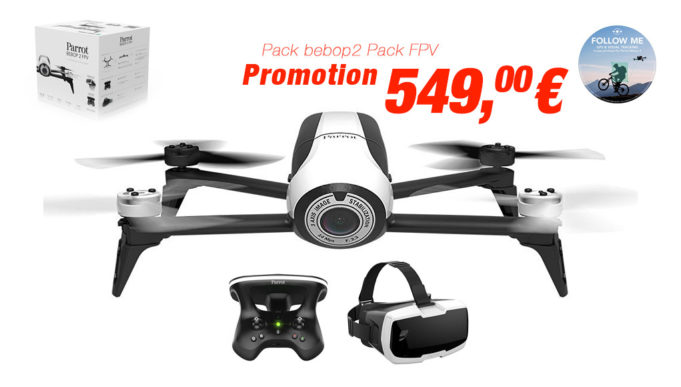 Promotion Parrot Drone de loisir HD Pack bebop 2 FPV