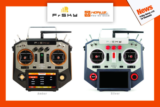 FrSky Horus X10 Transmitter sliver amber