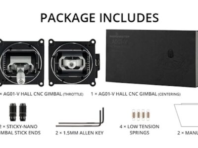 AG01-V CNC Metal Gimbal Set in the box