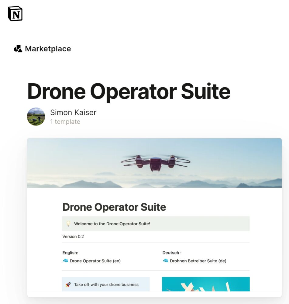 Drone Template Notion